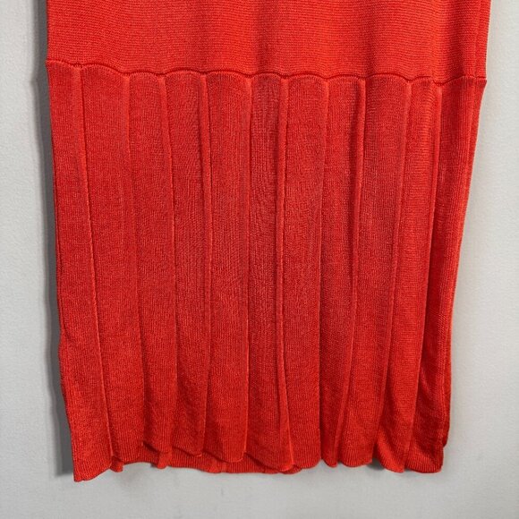 Opening Ceremony Knit Pleated Mini Dress Womens Small Orange Cocktail Party Chic - Picture 7 of 11